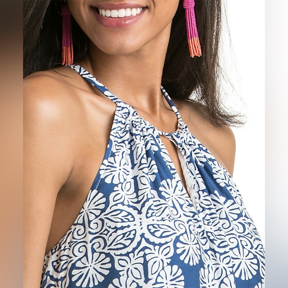 Vineyard Vines Blue and White Midi Dress